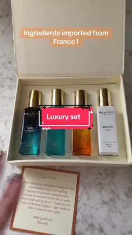 From the minute you feel the box you can tell the quality. Great gift idea. There are 4 perfumes so you can split it up into separate gifts. It’s long lasting. I’ll put the notes in the comments.  #luxuryperfumes #giftideas #perfume #cologne #tiktokshoocreatorpicks 