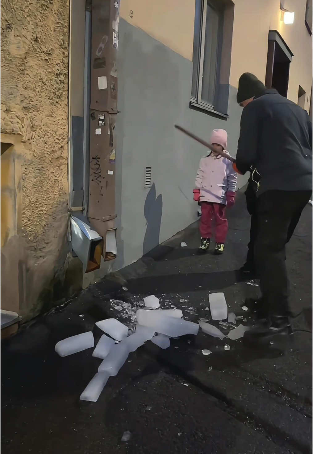 Unblock the frozen pipeline #satisfying #asmr #ice #snow #fyp #oddlysatisfying 