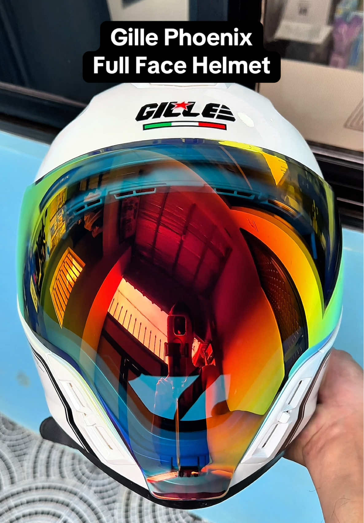 Gille Phoenix full face helmet  dual visor with free clear lens. Note:Mag add one size dahil makapal ang padding nito. #gille #gillephoenix #helmet #fullface #motorcyclerider 