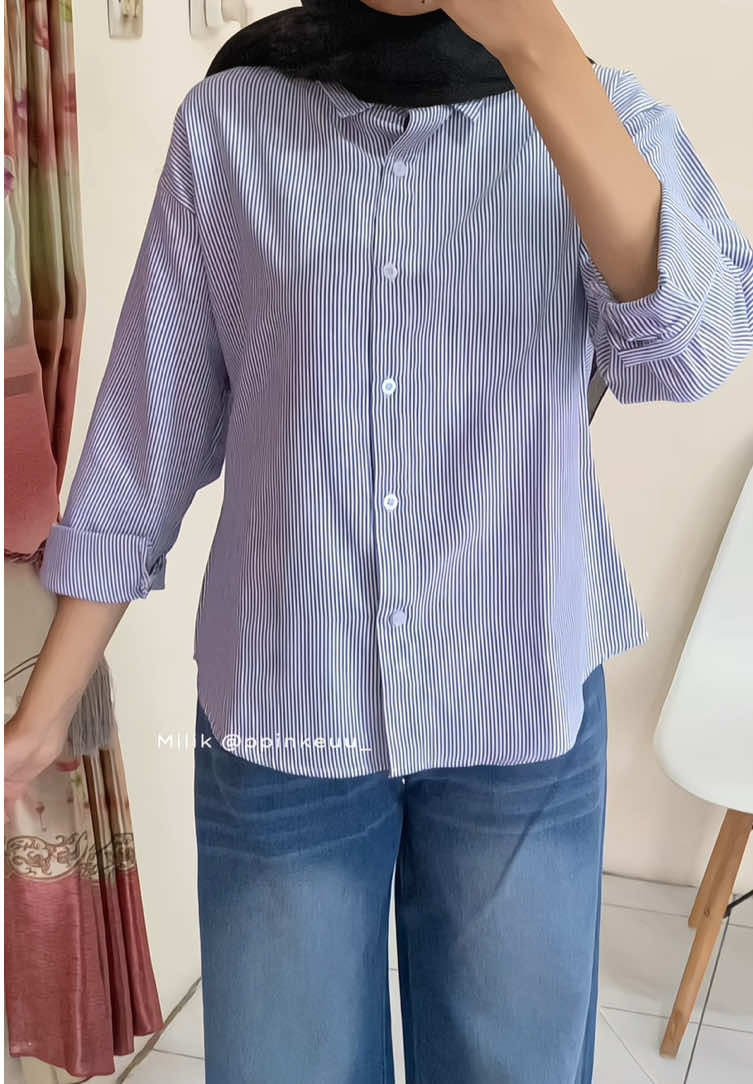 kemeja salur secandu itu😍 #kemejasalur #kemejastripe #kemejawanita 