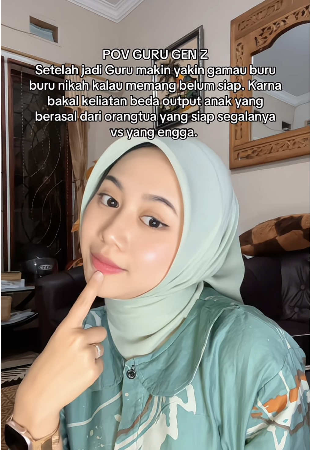 Jadi guru bikin sadar kalo jadi orang tua itu tanggung jawab besar. Nikah buru-buru? No thanks. Anak butuh orang tua yang siap, bukan cuma status. Nikah itu bukan target umur, tapi kesiapan mental & finansial. Setuju ga? #fyp #pov #guru #genz #xyzabc 