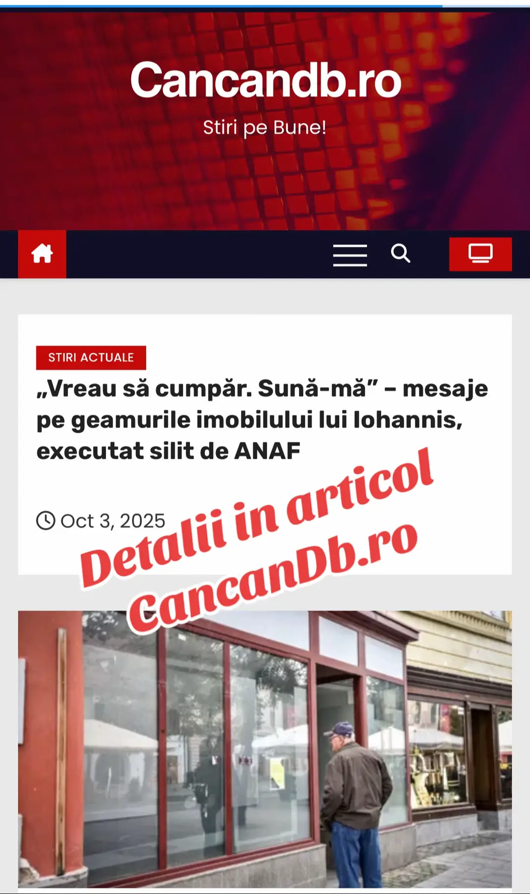 Clădirea de pe strada Nicolae Bălcescu nr. 29 din Sibiu, pierdută definitiv în instanță de familia fostului președinte Klaus Iohannis și executată silit de ANAF, a devenit ținta unor mesaje lipite pe geamuri, în contextul procesului de recuperare a aproape 929.000 de euro reprezentând chirii încasate ilegal. Imobilul urmează să fie scos la licitație, iar ANAF a anunțat că va acționa în instanță pentru recuperarea integrală a sumelor datorate statului.  ”Borfașilor, dați bă banii înapoi!” și ”Vreau să cumpăr. Sună-mă” se poate vedea pe pereții imobilului. Unele dintre mesaje se mai văd doar parțial, după ce cineva a încercat să le dezlipească de pe geam, scrie Turnul Sfatului. Sursa foto: Turnul Sfatului ANAF a  confirmat azi că a executat silit a cotei de o jumătate (1/2) din casa din Sibiu a fostului președinte al României, Klaus Iohannis. În luna august, soții Iohannis au fost notificați de către Agenția Națională de Administrare Fiscală să elibereze imobilul de pe bulevardul Nicolae Bălcescu nr. 29 și să plătească 929.000 de euro pentru chiriile de la casa din Sibiu. Acum angajații ANAF i-au adus la cunoștință că imobilul a fost executat silit. Imobilul va fi scos la licitație, va fi vândut de către stat. În plus, fostul președinte și soția lui vor fi dați în judecată de către ANAF pentru banii pe care trebuie să-i restituie, cei 929 de mii de euro. Iohannis mai are de achitat statului român și echivalentul chiriei pe care a încasat-o ilegal în timpul în care a fost „proprietar”. Suma urmează să fie echivalată de Fisc și va fi recuperată pe cale amiabilă sau poprire. Preluarea vine ca urmare a unei moșteniri vacante culese de Statul român, prin care acesta a dobândit dreptul de coproprietate. Procedura de preluare a fost gestionată de Administrația Județeană a Finanțelor Publice (AJFP) Sibiu, sub coordonarea Direcției Generale Regionale a Finanțelor Publice Brașov, se arată într-un comunicat al ANAF. În urma corespondenței purtate cu foștii proprietari și în conformitate cu atribuțiile prevăzute de lege pentru organul de valorificare, instituția a procedat la intrarea în imobil, în calitatea Statului român de coproprietar. Subliniem că foștii proprietari și-au exprimat acordul cu privire la accesul A.J.F.P. Sibiu în spațiul respectiv, fără a participa la acest demers, ceea ce a pus A.N.A.F. în situația de a prelua bunul prin schimbarea yalei ușii de la intrare. „ANAF are obligația de a administra și valorifica bunurile care intră în patrimoniul statului, în strictă conformitate cu prevederile legale. În acest caz, instituția a acționat transparent și cu respectarea procedurilor, asigurând exercitarea drepturilor statului român ca proprietar”, a declarat Adrian Nica, președintele Agenției Naționale de Administrare Fiscală.