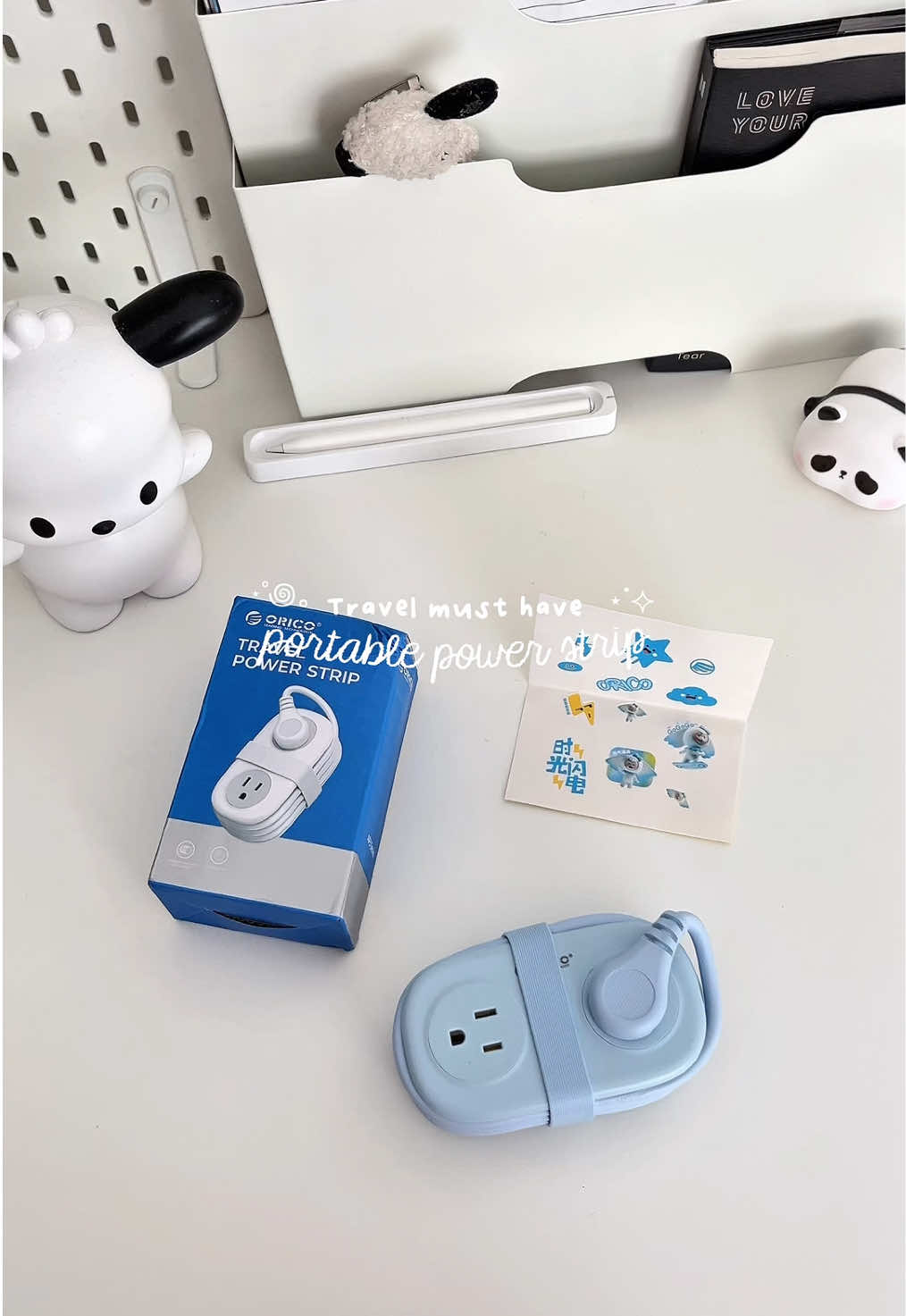 Orico extension cord travel power strip .𖥔 ݁ ˖ ϟ ⚡︎   #powerstrip #travel #travelessential #orico #charger