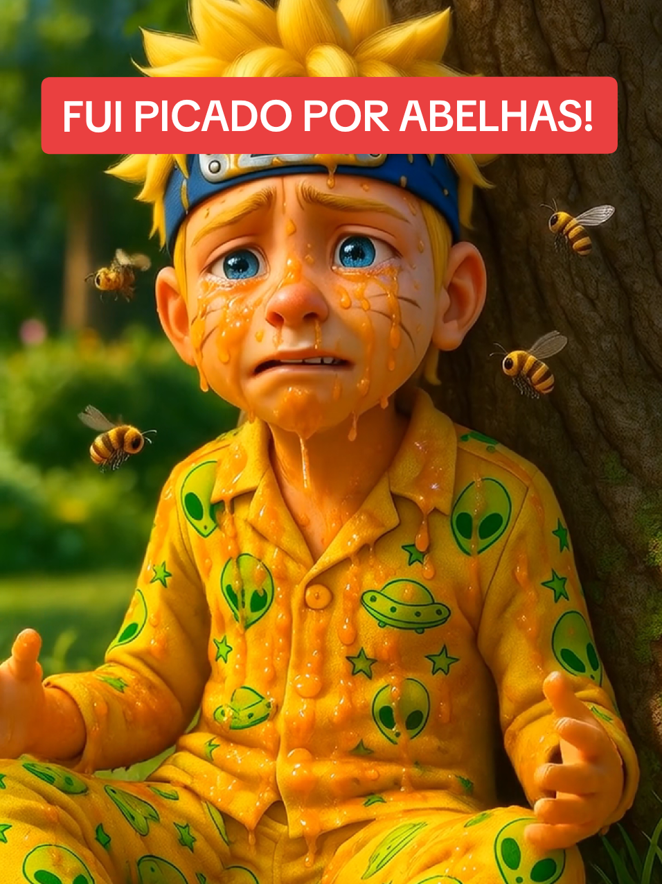 Naruto foi picado por abelhas, por culpa do Sasuke! #ia #desenho #sasuke #naruto #animacao 