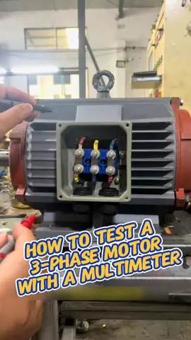 How to Test a Three-Phase Motor with a Multimeter – Simple Guide!⚡️💡 Like❣️ comments📋 Share📤 . #motor #motors #electricmotor #motorrepair #motortesting 