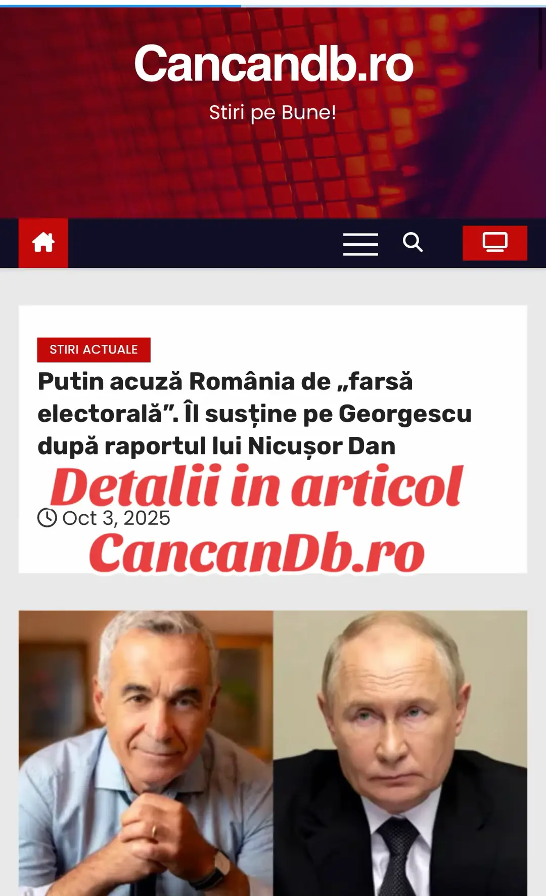 La doar câteva ore după ce președintele României, Nicușor Dan, a prezentat în fața liderilor europeni raportul privind anularea alegerilor prezidențiale din 2024, Vladimir Putin a făcut referiri directe la situația politică de la București. În cadrul discursului susținut joi seara la Soci, în fața Clubului Valdai, liderul de la Kremlin a acuzat elitele occidentale că își înșală cetățenii și manipulează procesele democratice. CUPRINS Putin ironizează alegerile din România Critici la adresa interdicțiilor politice Mesaj pentru liderii europeni: „Să se ocupe de cetățenii lor” Putin ironizează alegerile din România Președintele Rusiei a transmis că elita politică internațională ar fi dispusă să recurgă la orice mijloace pentru a-și păstra puterea, inclusiv prin încălcarea regulilor democratice. În acest context, el a amintit explicit de România, pe care a dat-o drept exemplu de „falsificare a voinței populare”. „Etablishmentul nu este dispus să renunțe la putere, înșelându-și în mod deschis propriii cetățeni, escaladând situația pe plan extern și recurgând la orice fel de trucuri în propriile țări – din ce în ce mai mult la limita legii, dacă nu chiar dincolo de aceasta. Însă transformarea la nesfârșit a procedurilor electorale democratice într-o farsă și manipularea voinței poporului, așa cum s-a întâmplat, de exemplu, în România, nu va funcționa”, a spus Putin. Șeful Kremlinului a sugerat că România ar fi încălcat normele democratice prin anularea scrutinului prezidențial de anul trecut, în care Călin Georgescu a fost unul dintre candidații favoriți. Critici la adresa interdicțiilor politice Putin a adăugat că ceea ce s-ar fi întâmplat în România nu este un caz izolat, ci un fenomen întâlnit și în alte țări. El a acuzat guvernele europene că încearcă să blocheze accesul opoziției la viața politică, considerând că aceste măsuri nu au eficiență pe termen lung. „Unele țări încearcă să-și interzică oponenții politici, care deja câștigă mai multă legitimitate și încredere din partea alegătorilor. Știm, am trecut prin asta. Dar nu funcționează. Interdicțiile nu funcționează”, a afirmat Putin. Mesaj pentru liderii europeni: „Să se ocupe de cetățenii lor” În continuarea discursului, liderul rus a făcut referire la sondaje care ar arăta o nemulțumire tot mai mare a cetățenilor europeni față de ceea ce el a numit „ambițiile elitelor”. Putin a transmis că politicienii occidentali ar trebui să renunțe la „himere” și să se concentreze pe problemele reale ale populației. „Liderii țărilor lor să se ocupe de problemele cetățenilor lor, să aibă grijă de siguranța și calitatea vieții lor și să nu alerge după himere”, a spus acesta.