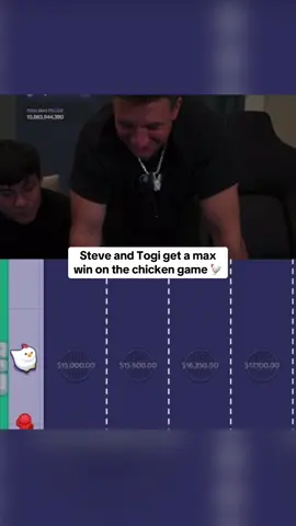 Steve and Togi get a max win on the chicken game 🐓 #kickstreaming 