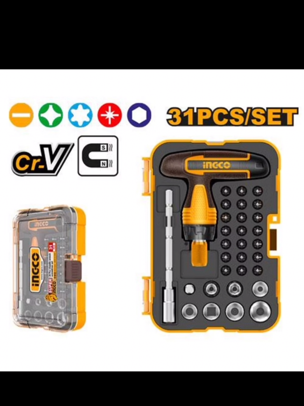 INGCO 31PCS SET TOOLS SCREWDRIVER & BITS SET #Ingco #Tools #Ingcotools #screwdriver 