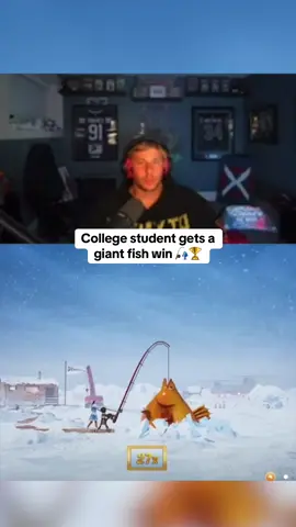College student gets a giant fish win 🎣🏆 #kickstreaming 