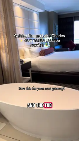 Room tour at Golden Nugget Lake Charles 🌟 The pool view is everything! 🏖️✨ Would you stay here too? 👀💛 Save this for your next getaway & follow for more hotel tours ✈️ #tiktokgoStay #GoldenNuggetLakeCharles #RoomTour #PoolViewGoals #TravelTok @Golden Nugget Lake Charles 