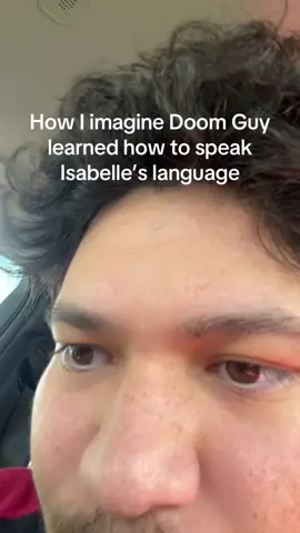 Due to popular request, Doom Guy learning Animalese #animalcrossing #relatable #doom #doomguy #marriage 
