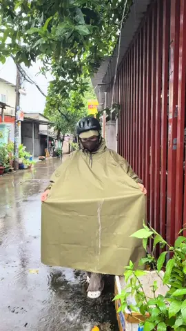 Áo mưa liền thân vải da cá hai lớp chống thấm ngược #nhidaily #aomua #aomuabo #aomuachongtham #aomuadixemay 