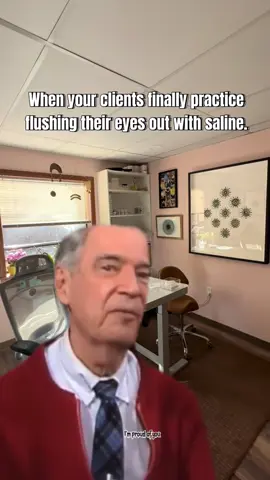 Look sometimes it just needs a little flush out. Not all the time. But periodically and this can be done with the the still in there, the saline can still circulate behind the prosthesis. ##cleanup##rinse#m#mrrogers#onthisday 