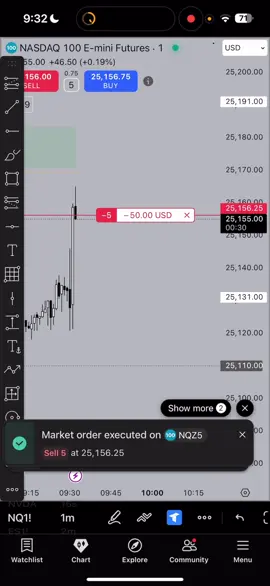 unfortunate breakeven, managed to get a short after but wasn’t recording #daytrading #NQ 