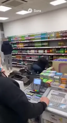 Wjechał skuterem do sklepu 