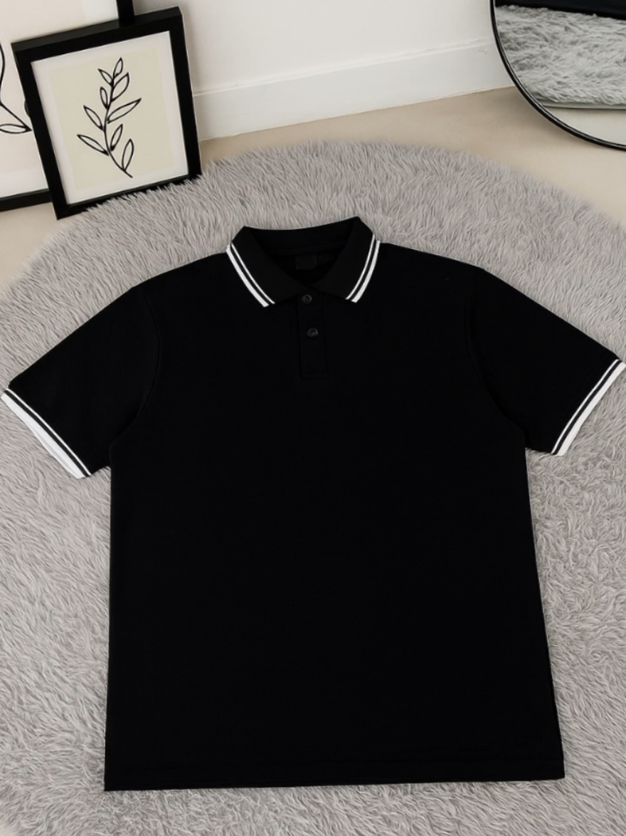 Kaos polo shirt polos pria | baju kerah kombinasi stripe garis seragam atasan casual dewasa lengan pendek #kaospolo #kaospolomurah #kaospolokeren #kaospolokekinian #fyp 