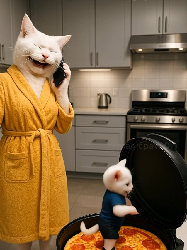 Ahappy movement that slipped into a darkness#magicpaw #aivideo #ai #cat 