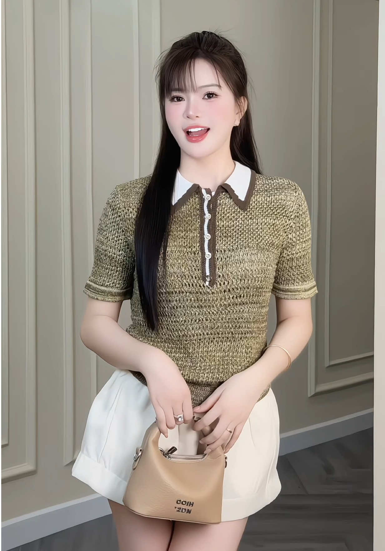 Áo polo len lưới sợi nhũ #champhanriview 