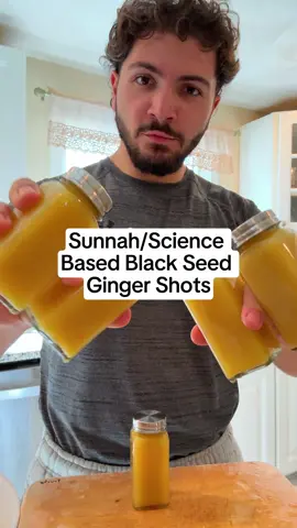 Try these Sunnah/Science Based Black Seed Ginger Shots for energy, focus, and immunity. #islamicmotivation #sunnah #islam #healthy #muslim 