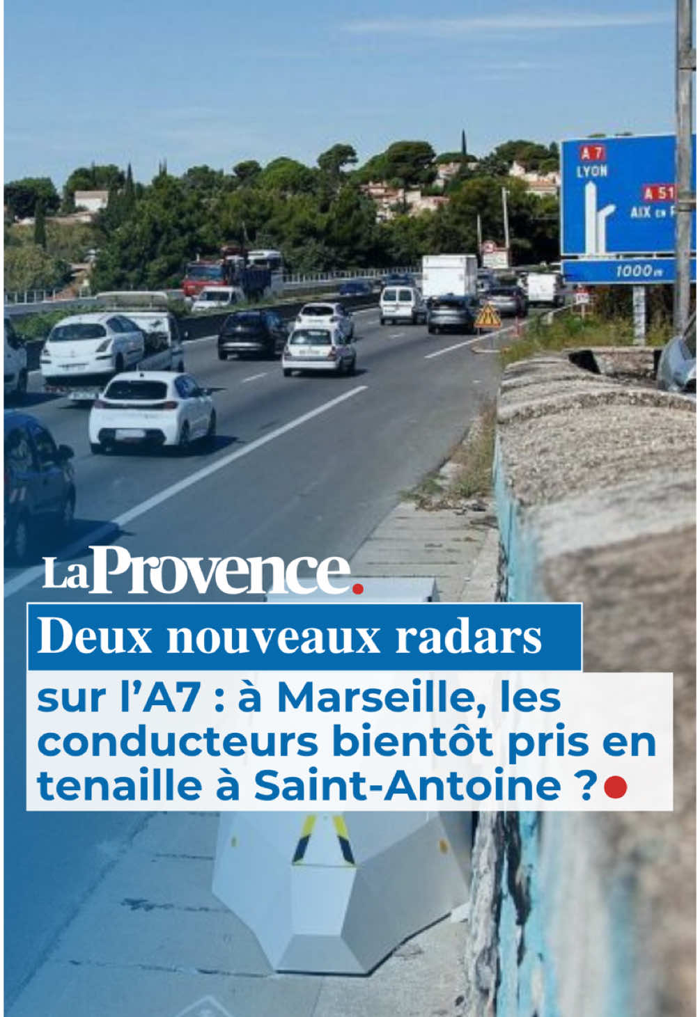 🚨 Les automobilistes vont devoir redoubler de vigilance, sur l’A7, à Marseille. Deux radars de chantier, aussi appelés 