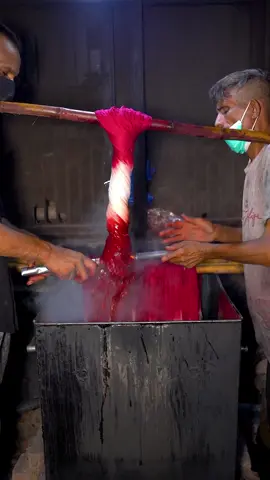 the art of yarn dyeing | full process of coloring threads #tiktok #making #yarn #dye #coloring 