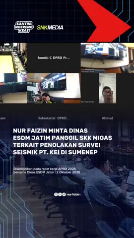 Aktivitas survei seismik PT Kangean Energy Indonesia (KEI) di Kepulauan Kangean, Sumenep, terus menuai gelombang penolakan dari masyarakat dan nelayan. Belakangan sempat terjadi aksi demo dan pengusiran kapal yang diduga milik PT KEI di tengah laut. Situasi ini penting mendapat perhatian serius.  Dalam rapat Komisi C DPRD Jatim bersama Dinas ESDM Jatim, kami meminta SKK Migas perwakilan Jawa Timur segera dipanggil untuk memberikan klarifikasi. #skkmigas #kangean #sumenep #madura 