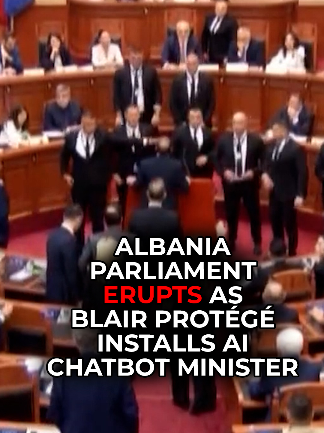 The Albanian parliament erupted in fury as Tony Blair's ally Edi Rama installed an 'AI chatbot' as a government minister.  Last year the Albanian prime minister said he owed his position to the former British PM as the pair discussed plans for digital ID.  #politics #gbnews #freespeech #labour #uknews