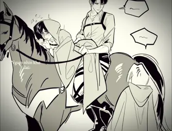 Ngồi với nhau thôi mà sao run vậy #riren #levi #yeager #eren #ackerman xin cái thẻ bài để hoán đổi với con ngựa hai người cưỡi 