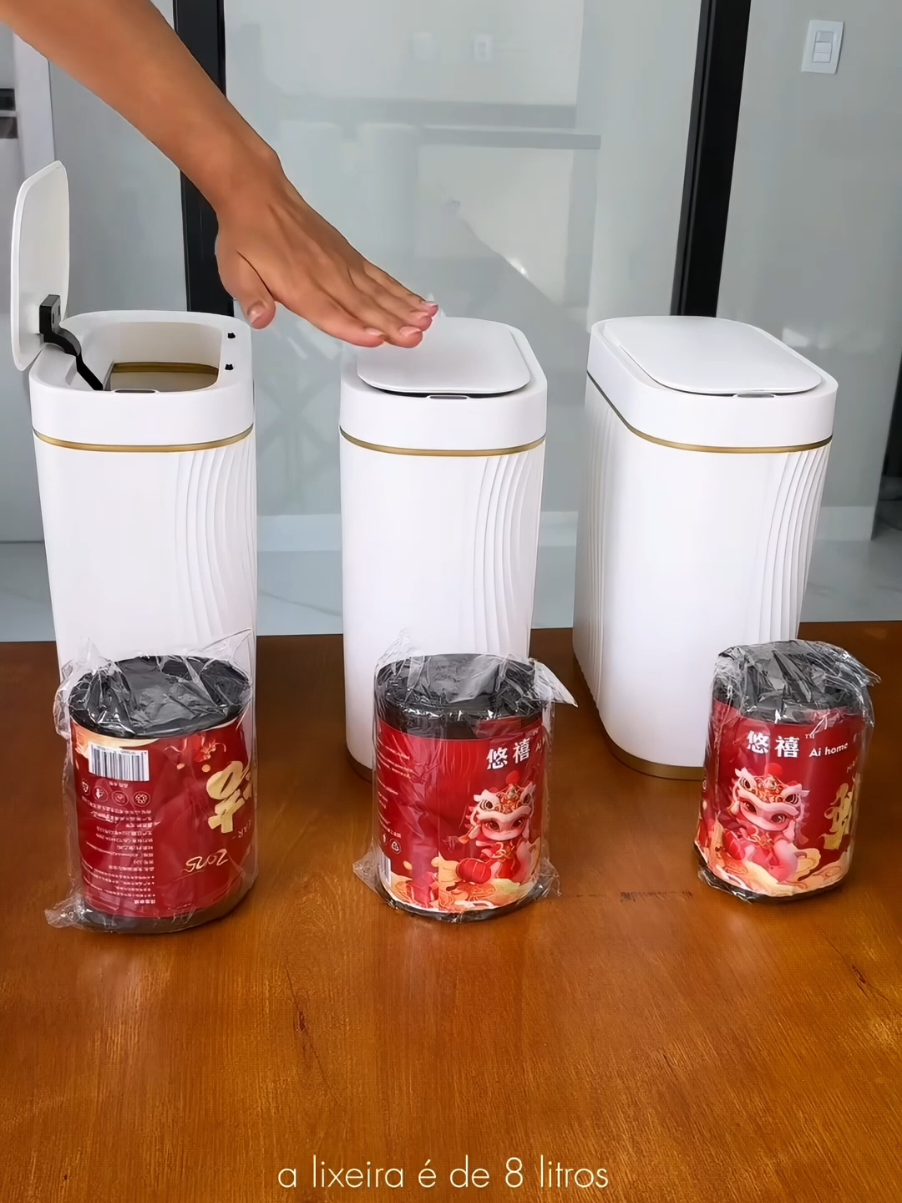 A vida fica mais fácil pra quem tem uma dessa🤌😱🥹 Lixeira automática  #acheinashopee #achadosshopee #utilidades #amazongadgets #banheiro 