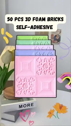 50pcs Wallpaper foambricks stickers #wallpaper #foambricks #walldecor #selfadhesive #wallpaperdecor