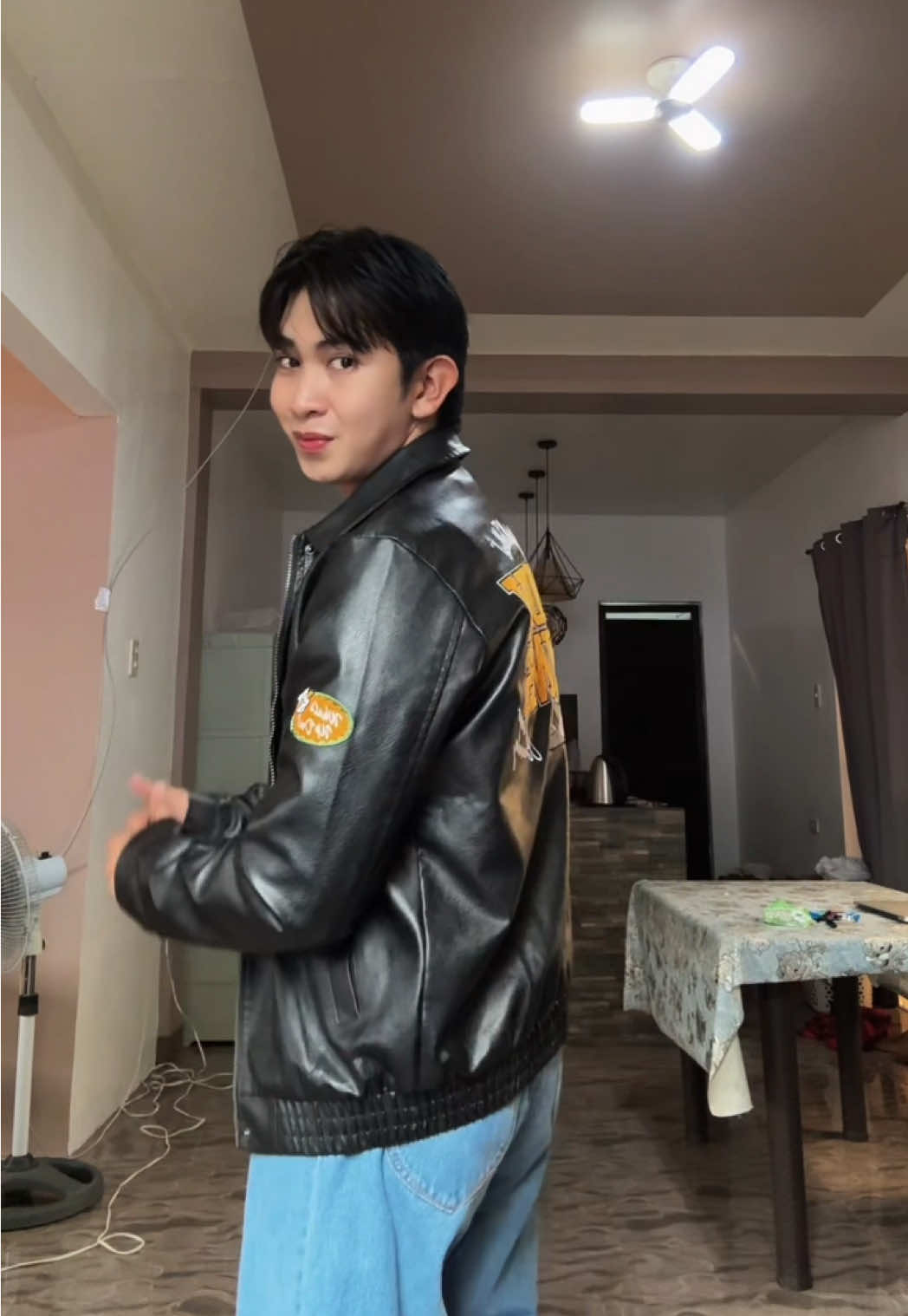 Not your ordinary leather jacket!  #looneytunes #leatherjacket #leatherjacketoutfit #ootdmen #fashiontiktok 