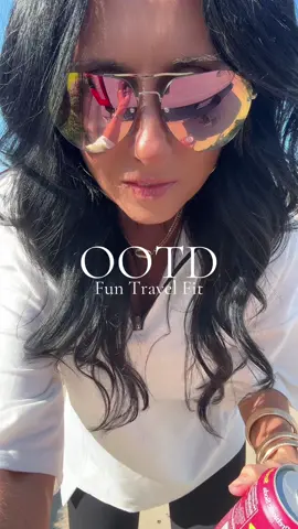 OOTD: Fun Travel Fit🌸 Sunglasses aren’t just for summer! Grab these cuties up and look Fabulous any time of year✨ #aviator #sunglasses #OOTD #tiktokshopfalldealsforyou #tiktokshoprestock 