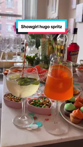Making a ~Hugo spritz~ for showgirl night!!! 🌱✨🌟🥂🫶🏽 #TSTheLifeofaShowgirl #taylorswift #swifttok #tloas #thelifeofashowgirl 