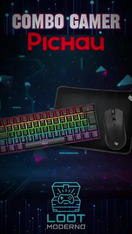 Combo Gamer Pichau Netuno Light 3x1 TECLADO+MOUSE+MOUSEPAD #lootmoderno #achadinhostiktok  #combogamerpichau #tecladoemouse #kitgamer