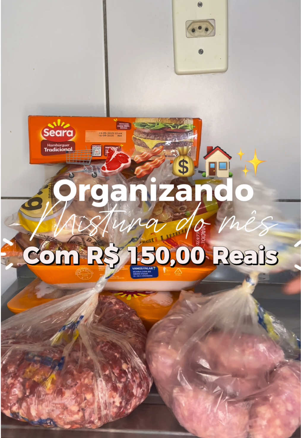 Organizando a mistura do mês  🏡🥩🍖🛒 #compras #comprasdomes #mercado #mistura #carnes 