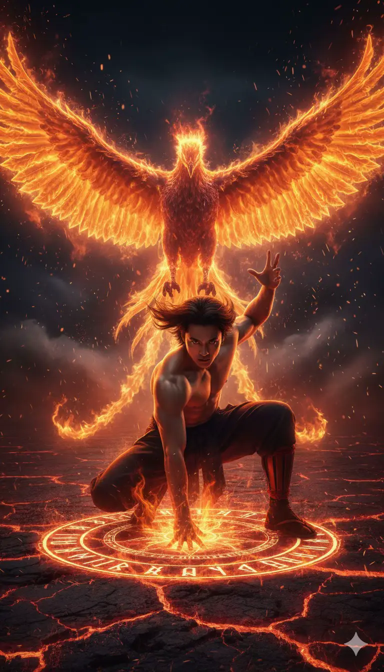Foto sinematik ultra-realistis 9:16 dengan efek burung Phoenix raksasa dari api yang megah. Api membentuk sayap membentang ke langit, percikan bara berterbangan, dan suasana epik penuh kekuatan. Efek cinematic HDR bikin hasilnya terlihat nyata, bukan kartun/3D. 🔖 Hashtag: #PhoenixApi #CinematicPhoto #EpicAI #PromptforAi #SummoningPower     