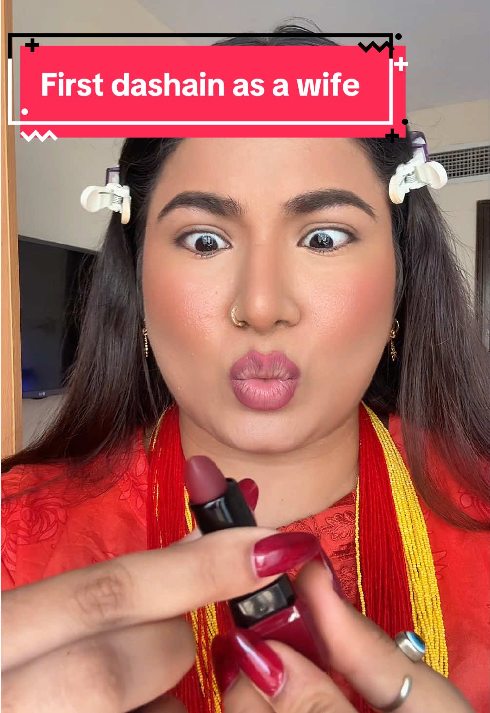 GRWM for my first Dashain after getting married.🌺🪬♥️ #foryoupage #dashain #grwmmakeup #nepalimakeupartist #creatorsearchinsights 