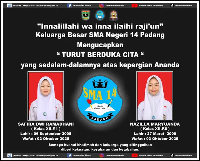 SMANPABEL HEBAT 👍🔥🥰 Innalilahi wa inna ilaihi Raji'un. Keluarga besar SMAN 14 Padang mengucapkan 