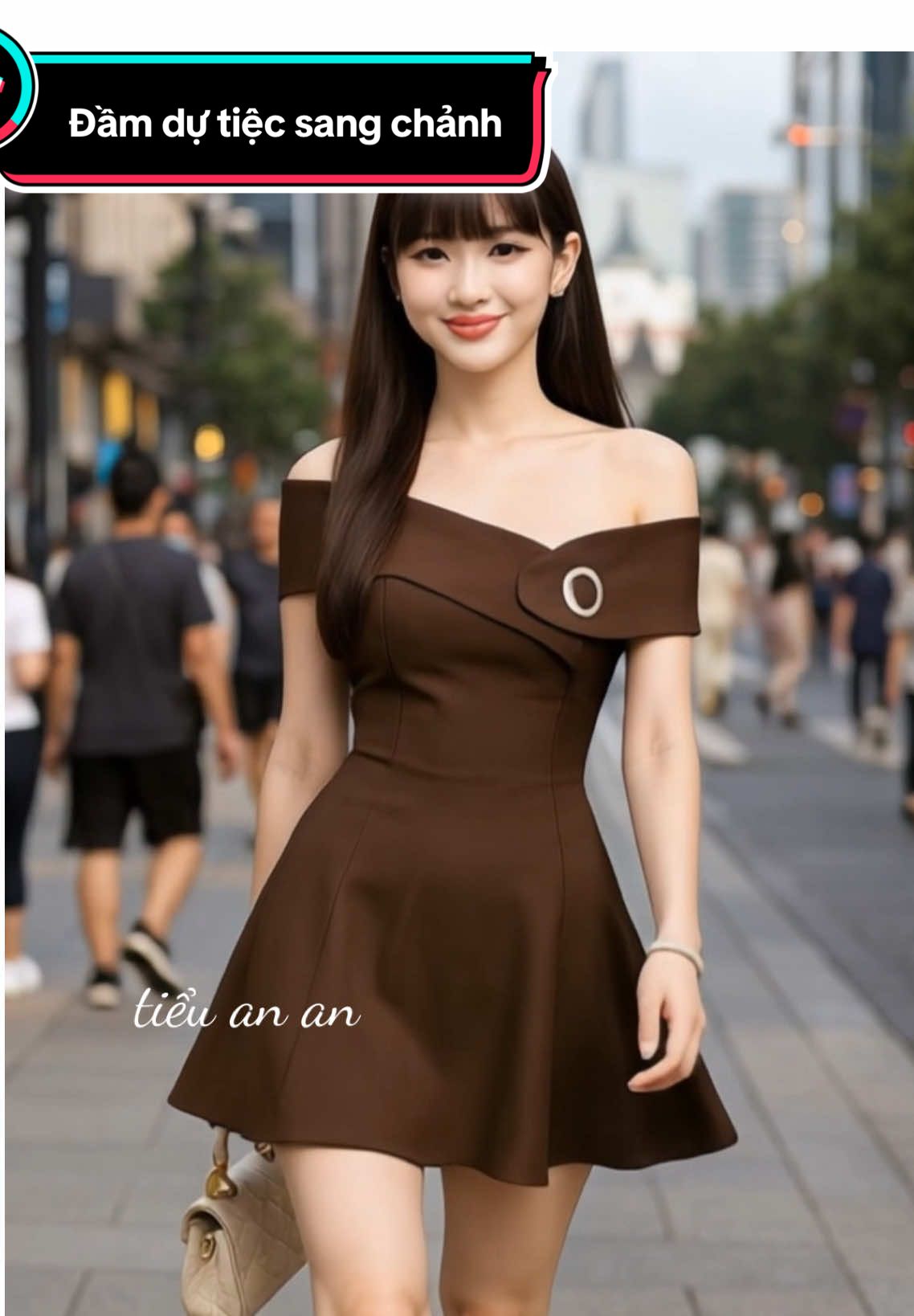 Đầm dự tiệc dáng ngắn trễ vai sang chảnh #tieuanan #vaydutiecsangchanh #vaydutiec #xuhuong #phongcachtieuthu 