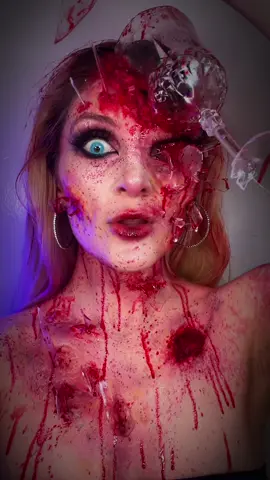 Not me lip syncing the lyrics wrong again🩸😆#horrortiktok #fakeblood #wineglass #glassmakeup #brokenglass  