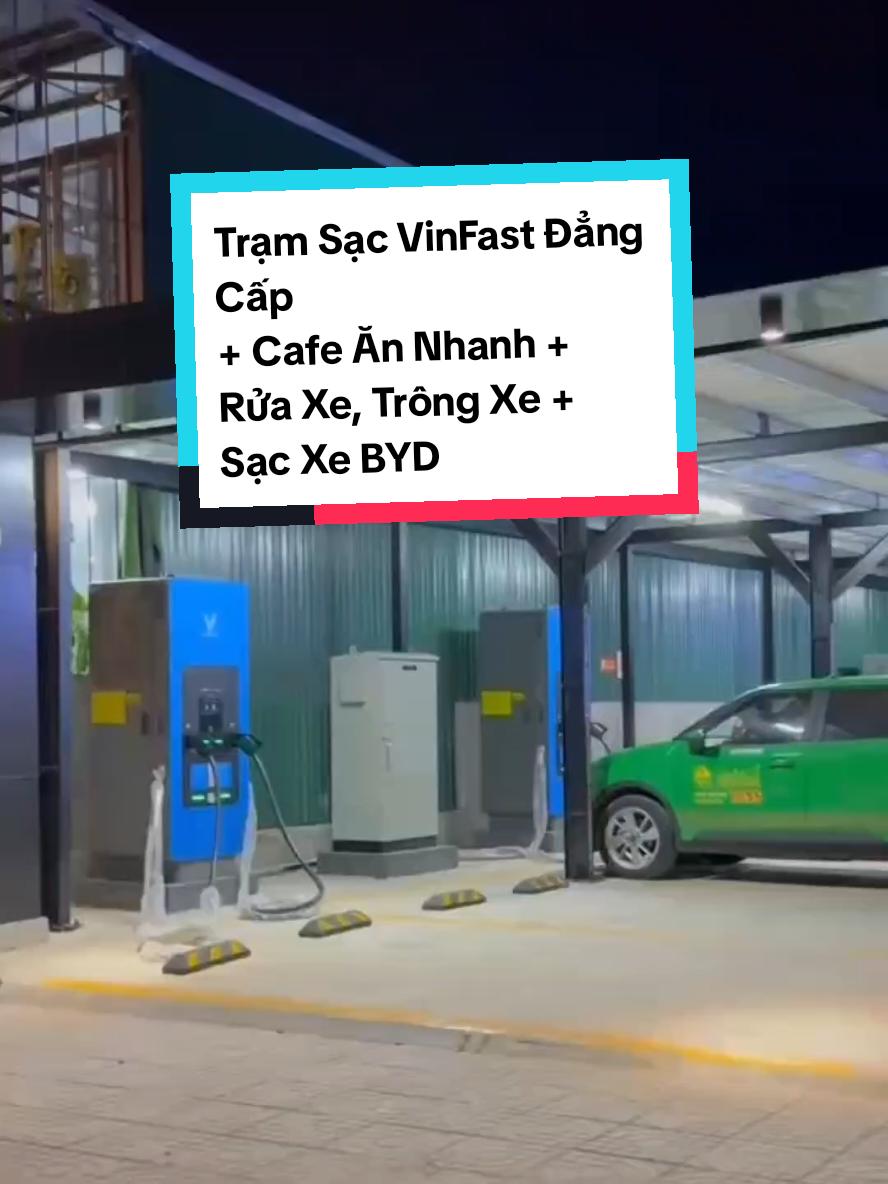 Mô Hình Trạm Sạc Nhượng Quyền VGreen VinFast Xa Hoa Đẳng Cấp - Đi Kèm Tính Hiệu Quả Cao: Đang được ưa chuộng hiện nay - Kết Hợp Trạm Sạc VinFast và BYD - Cafe, Ăn Nhanh - Rửa Trông Xe. #namtramsac #xanhsm #gsm #vinfast 