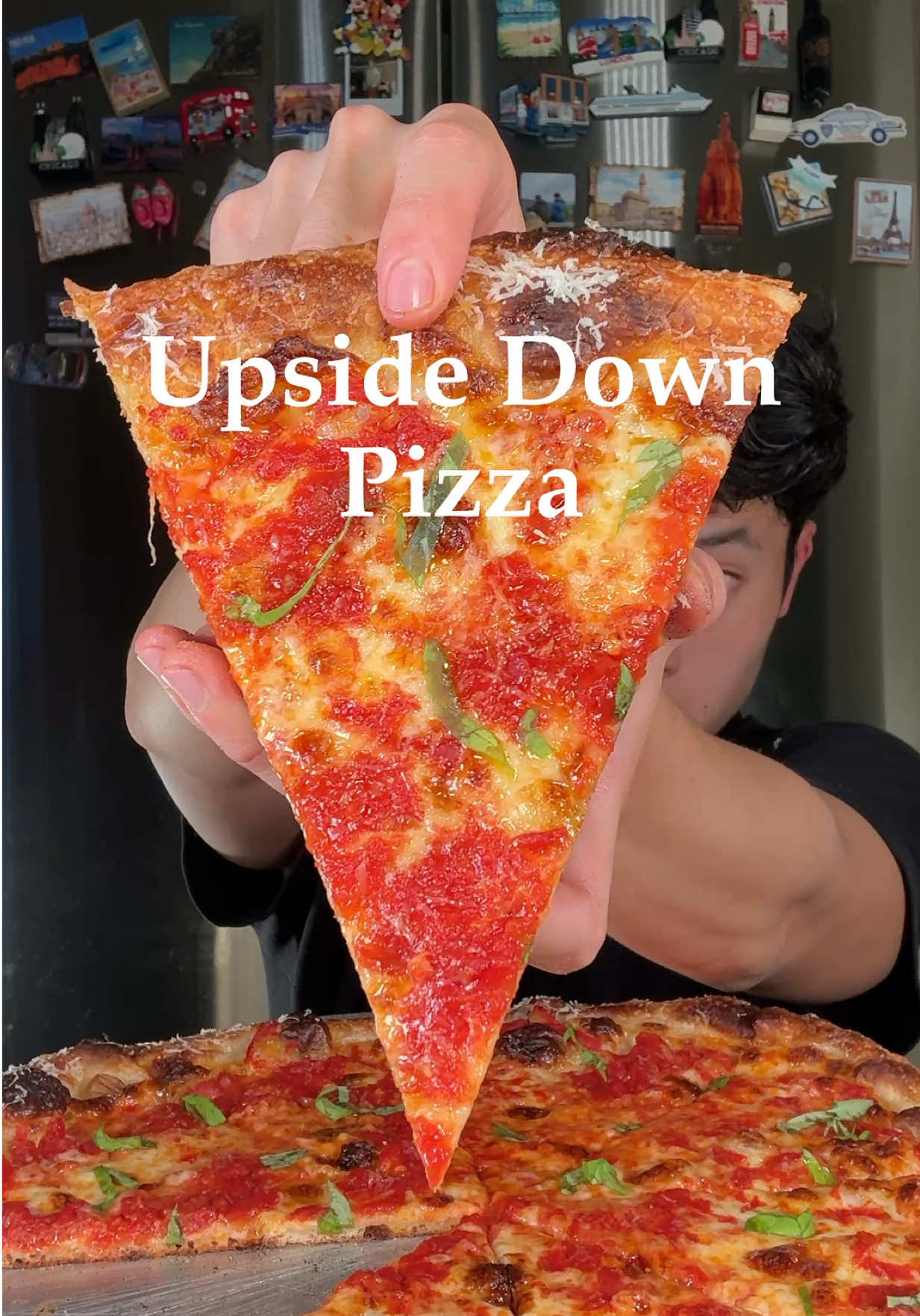 Upside Down Pizza. Baked on @Baking Steel Company use code TEDSZAZA for 10% off. Used @King Arthur Baking bread flour. #pizza #DinnerIdeas #asmr #baking #crunchy 