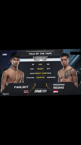 REDHO ROCKY harus mengakui kekalahan atas FAHLIKIT dari thailand di ONE#ONE #redhorocky 
