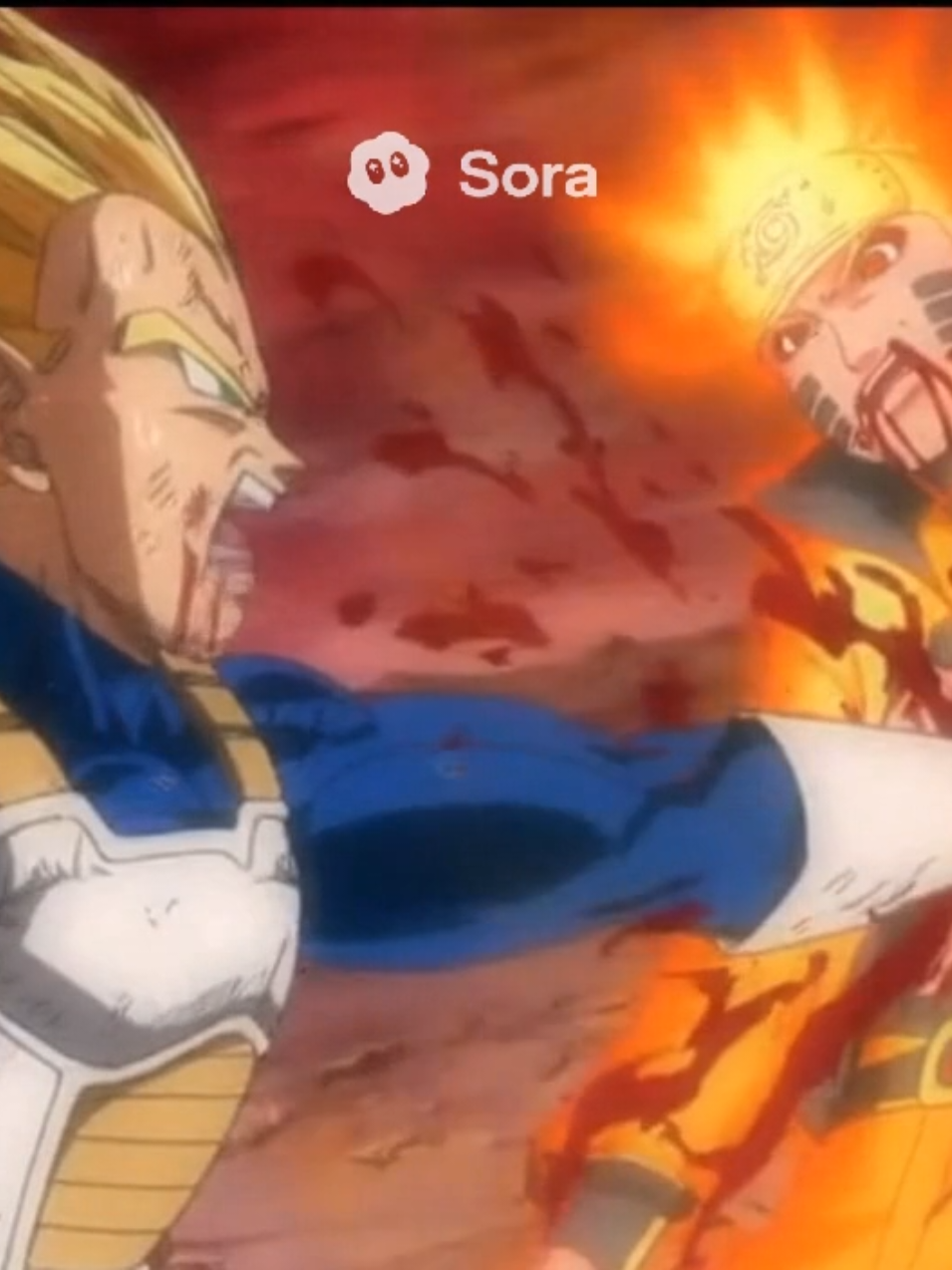 Vegeta vs Naruto  #ia #sora2 #animes #vegeta #naruto 