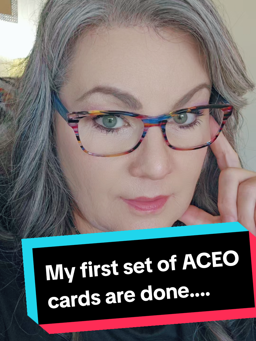 My first set of ACEO cards are done! #aceo #artistsoftiktok  #miniatureart 