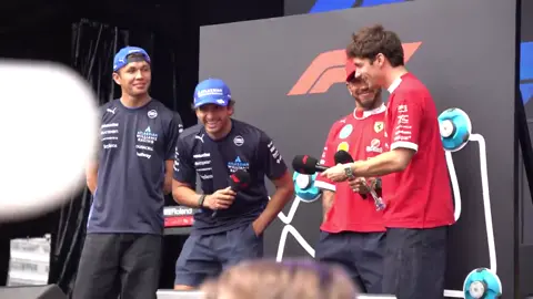 Carlos and Charles on the fan stage in Singapore today  📹 credits To 亚楠本地人（rednote） #charlos #carlossainz #charlesleclerc #singaporegp #f1 