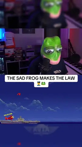 THE SAD FROG MAKES THE LAW 👮‍♂️🐸 #streamer #kick #frog #plane 