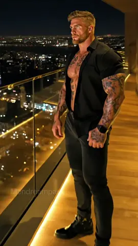 Handsome inked guy with perfect night energy #model #nightlife #rooftop #aesthetic #handsomeman 