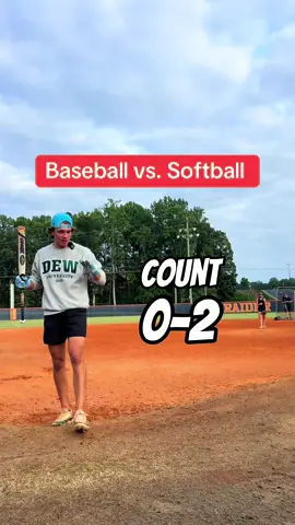 Softball hitting vs. Baseball next? #fyp #baseball 