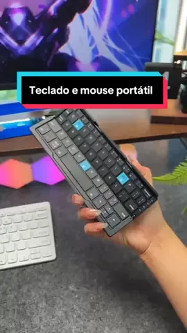 Conjunto De Teclado E Mouse Portátil De Liga De Alumínio Dobrável Para IOS Androidphone iPad Tablet HB199 LINK NOS COMENTÁRIOS!!  #fy #shopee #viraltiktok #teclado #mouse 
